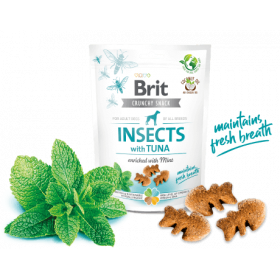 Brit Care Crunchy Cracker. Insects with Tuna enriched with Mint - лакомство за кучета с насекоми, риба тон и мента за свеж дъх