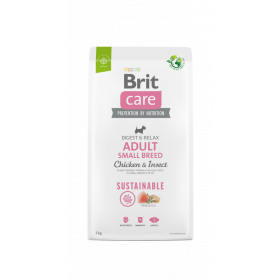 Brit Care Dog Sustainable Adult Small Breed Chicken&Insect- Супер премиум суха храна за кучета от малките породи. С високоусвоим протеин от насекоми и пилешко месо 