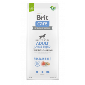 Brit Care Dog Sustainable Adult Large Breed Chicken&Insect- Супер премиум суха храна за кучета от големите породи. С високоусвоим протеин от насекоми и пилешко месо