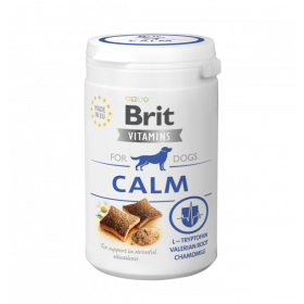 Хранителна добавка за кучета Brit Vitamins Calm витамини с успокояващ ефект, за кучета, които изпитват стрес от пътуване, силни шумове или при хиперактивност, под формата на лакомство