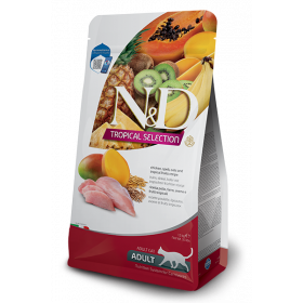 N&D CAT TROPICAL SELECTION CHICKEN - Суха храна за котки над 1 година, с пилешко, спелта, овес и тропически плодове