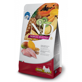 N&D DOG TROPICAL SELECTION CHICKEN ADULT MINI - Суха храна за кучета над 1 година от дребните породи, с пилешко, спелта, овес и тропически плодове 