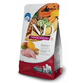 N&D DOG TROPICAL SELECTION CHICKEN ADULT MED/MAX - Суха храна за кучета над 1 година от средните и едри породи, с пилешко, спелта, овес и тропически плодове