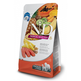 N&D DOG TROPICAL SELECTION SALMON ADULT MED/MAX - Суха храна за кучета над 1 година от средните и едри породи, със сьомга, спелта, овес и тропически плодове