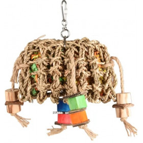 Интерактивна играчка за папагали от естествени материали Flamingo COLOUR MULTI 25CM 