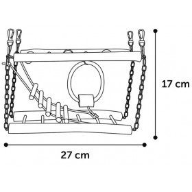 Висяща площадка за игра Flamingo JANNY  BRIDGE 27 x 8,5 x 1 7 см -  подходяща за малки папагали