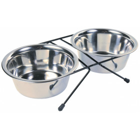 Trixie Eat on Feet Stainless Steel Bowl Set - Комплект от две купи и поставка за кучета 0.45 л.