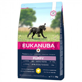 Пълноценна суха храна Eukanuba Puppy Large Breed [НОВА, ПОДОБРЕНА ФОРМУЛА]- пълноценна суха храна богата на прясно пилешко и пуешко месо