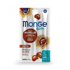 Monge Gift Sensitive Digestion - стикове за кучета с чувствителна храносмилателна система с агнешко, кестени и инулин, без зърнени култури 45 гр