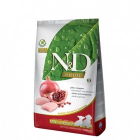 N&D Grain Free Mini/Medium Puppy - пълноценна храна с пилешко месо и нар, за кучета от дребни и средни породи до 12 месеца -