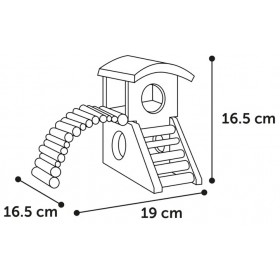 Къщичка Flamingo за хамстери и дребни гризачи на два етажа