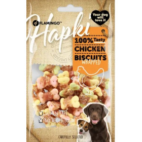 Лакомство за куче Flamingo Hapki small biscuits with chicken - бисквитки, обвити със натурално пилешко месо