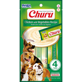 Кремообразно лакомство за капризни кучета Churu Dog Treats Chicken with Vegetables Recipe мус от пилешко месо, тапиока и моркови