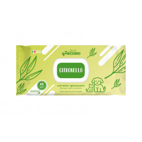Record wet wipes LEMONGRASS  - Мокри кърпи за домашни любимци с лимонова трева 40бр.