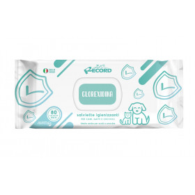 Record wet wipes CHLORHEXIDINE - Мокри кърпи за домашни любимци с антибактериално действие 80бр. 
