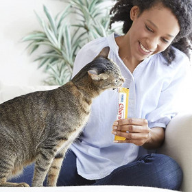Кремообразно лакомство за капризни котки Churu Cat Treats Tuna with Scallop Recipe мус от риба тон с дълбоководни, океански миди; №1 в света мокро лакомство за котки
