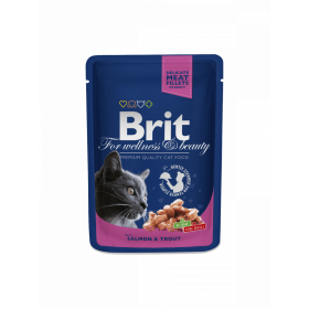 Пауч за котка Brit Premium Salmon & Trout 100гр.