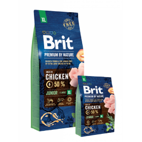 Суха храна за кучета BRIT PREMIUM JUNIOR XL BY NATURE [ НОВА, ПОДОБРЕНА ФОРМУЛА ] с 50% прясно пилешко месо