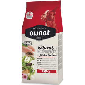 Натурална суха храна Ownat Classic Energy с прясно пилешко месо, за кучета с висока физическа активност 