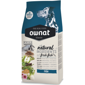 Натурална суха храна Ownat Classic Fish с прясна риба за пораснали кучета от всички породи