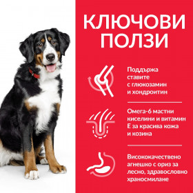 Hill's Science Plan Large Breed Adult с агнешко и ориз – Пълноценна храна за кучета от едри породи над 25 кг с умерени енергийни нужди, 1 - 6 г