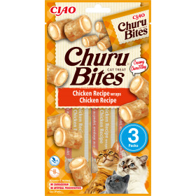 Лакомство за капризни котки  Churu Cat Treats  Bites Chicken Recipe wraps Chicken Recipe Pill Assist хапки с обвивка от пилешка паста с пълнеж от пилешко месо; №1 в света мокро лакомство за котки