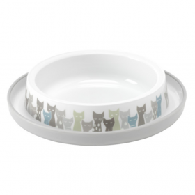 Практична котешка купа Moderna TrendyDinnerCat-Maasai-6pc/Bag-GreyWhite за храна и вода, предотвратява разливането