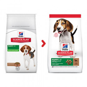 Hill’s Science Plan Canine Puppy Medium с агнешко & ориз - За подрастващи кучета от средните породи до 25 кг опаковка 14 кг + подарък  двулицева чанта