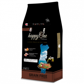 Средиземноморска храна HappyOne Mediterraneum Grain Free Lamb а пораснали кучета от всички породи с прясно агнешко месо, зехтин, сладък картоф, яйца и нар