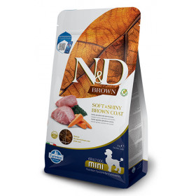 N&D BROWN DOG LAMB, SPIRULINA&CARROT ADULT MINI - пълноценна храна със спирулина за кафяви кучета над 1г. от дребните породи, с агнешко и морков 2 кг.