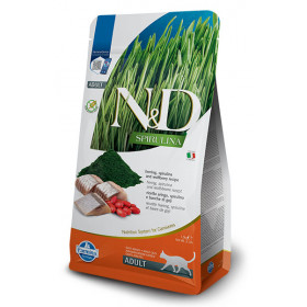 N&D SPIRULINA CAT HERRING ADULT - пълноценна храна със спирулина за котки над 1г. с херинга 1.5kg