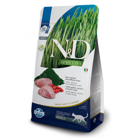 N&D SPIRULINA CAT LAMB & WOLFBERRY ADULT - пълноценна храна със спирулина за котки над 1г. с агне  и годжи  бери 1.5kg