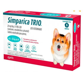 Simparica Trio Дъвчащи таблетки за кучета с телесно тегло от 10 до 20 кг