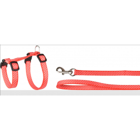 Комплект нагръдник + повод за котки Flamingo KITTEN HARNESS + LEASH AIWA 15-25CM 10MM ASSORTMENT
