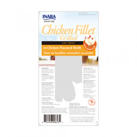 Натурално лакомство за котки Ciao Cat Treats Grilled Chicken Fillet in Chicken Flavored Broth истинско пилешко филе, залято с пилешки бульон; №1в света мокро лакомство за котки 