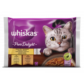 WHISKAS Pure Delight - паучове за котки - Птичи ястия -  4 бр. Х 85г