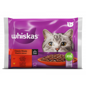WHISKAS пауч за котки - Месни Ястия - 4 бр. X 85г