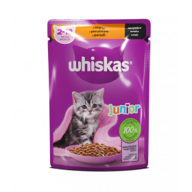 WHISKAS Junior - пауч с пилешко за котенца от 2 до 12 месеца - 85 г