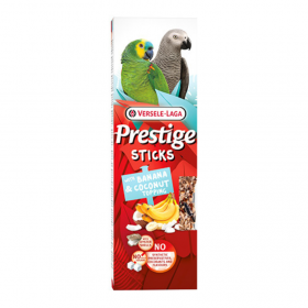 Versele Laga Prestige Sticks Parrots Banana & Coconut topping - лакомство за големи папагали с банан и кокос 2х70гр.