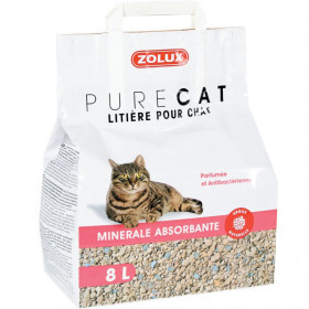 Aнтибактериална Zolux LIT. PURECAT ABSORB. PARF. 8L  бентонитова котешка тоалетна с аромат, с добавен син зеолит