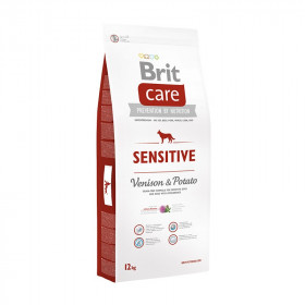 Супер премиум суха храна Brit Care Dog Grain-free Sensitive Venison, Digestion and Skin БЕЗ ЗЪРНО. с прясно еленско месо за капризни кучета от всички породи, за лесно храносмилане с добавен пробиотик 