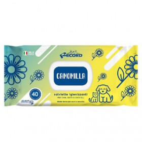 Record wet wipes CAMOMILE - Мокри кърпи за домашни любимци с лайка 40бр.