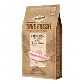 Ултра премиум суха храна Carnilove TRUE FRESH FISH Small Breed със 60% истинско, прясна риба, черупки от яйца, ленено семе и розмарин БЕЗ ЗЪРНЕНИ КУЛТУРИ, подходяща за кучета от малките породи