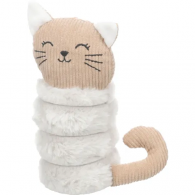 Играчка за куче Flamingo TOY RIBOLA CAT BEIGE L плюшена котка в бежово и бяло