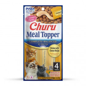 Кремообразен топер за суха храна за котки Inaba Cat Meal Topper Chicken with Cheese Recipe с Пилешко месо и сирена
