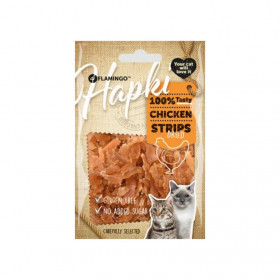 Лакомства за котки Flamingo Hapki Chicken strips изсушени пилешки ленти
