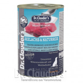 Пълноценна, консервирана кучешка храна Dr.Clauder's Selected Meat Coalfish & Brown Rice с риба треска и кафяв ориз