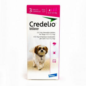 Credelio – Овкусени таблетки срещу бълхи и кърлежи за кучета с тегло от 2.5 до 5.5 кг. 