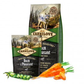 Пълноценна, суха храна за кучета Carnilove Duck & Pheasant Adult със 30% патешко и 22% месо от фазан, БЕЗ ЗЪРНЕНИ КУЛТУРИ