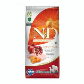 N&D Pumpkin Adult Medium and Maxi Chicken&Pomegran за пораснали кучета от средните и големи породи с пилешко месо, тиква и нар 